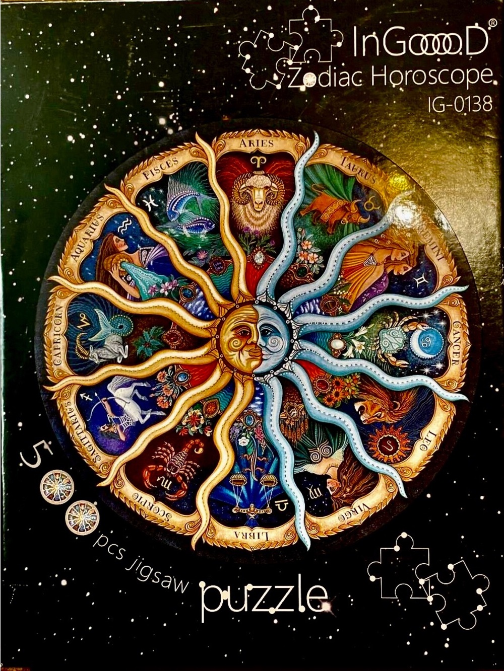 Round 500 Piece Zodiac Signs Puzzle ZODIAC HOROSCOPE